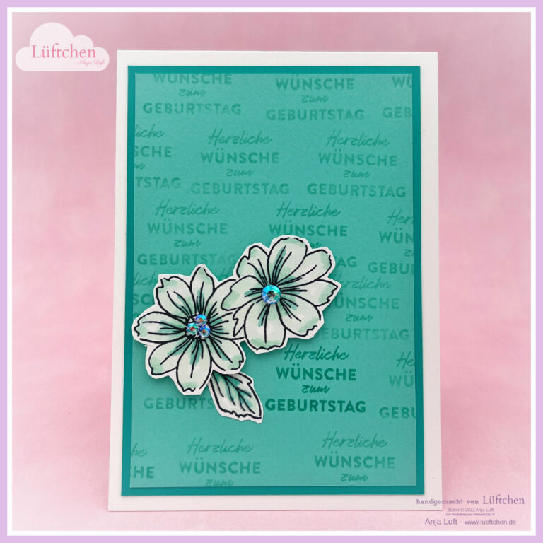 Hübsche Grüße Geburtstagskarte Jade Bermudablau