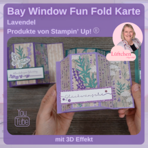 Bay Window Fun Fold Karte Lavendel YouTube Video
