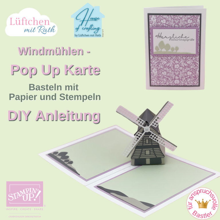 Pop Up Karte 3D Windmühlenkarte Anleitung
