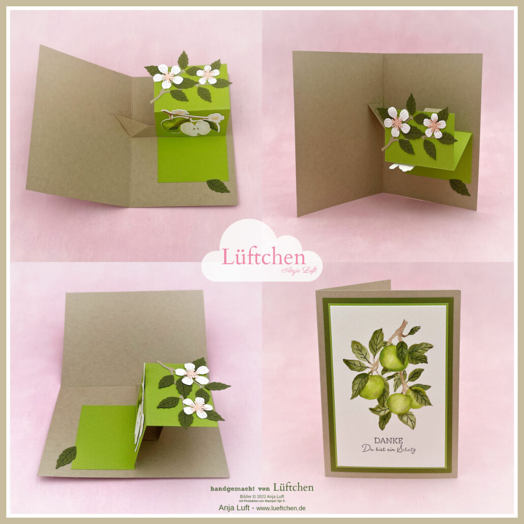 Pop Up Karte mit Apfelblüten - Lüftchen