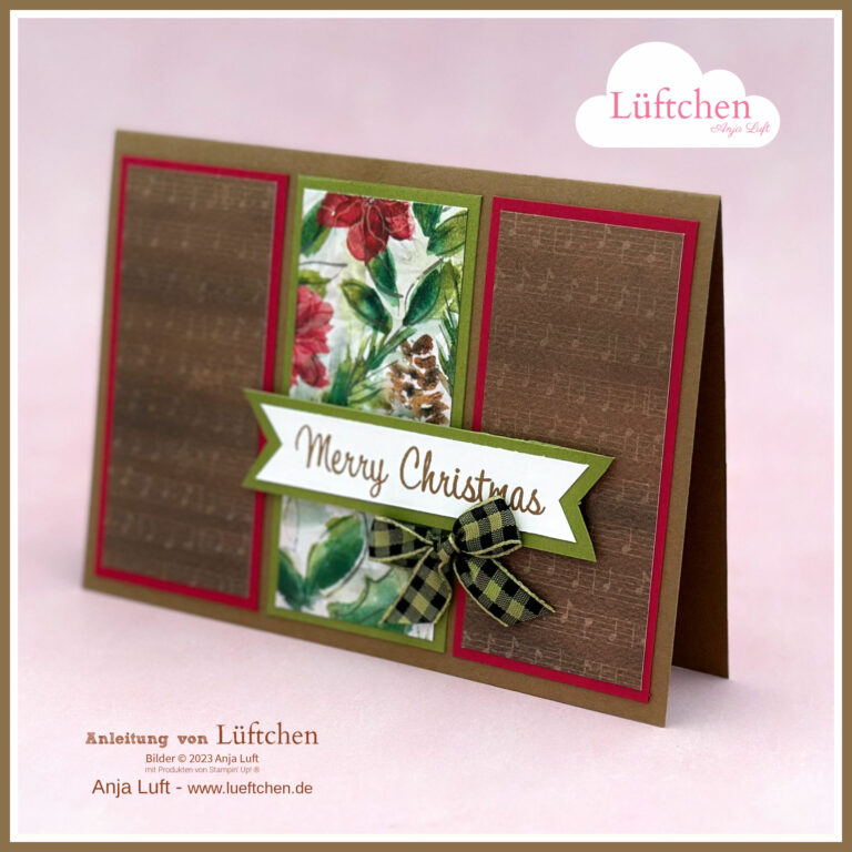 Eine festliche handgemachte Weihnachtskarte, hergestellt mit Stampin' Up! Produkte. MWD Okt 23