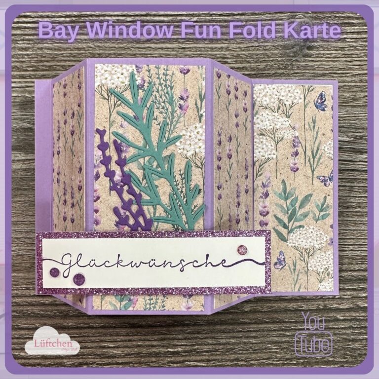 Bay Window Fun Fold Karte Lavendel
