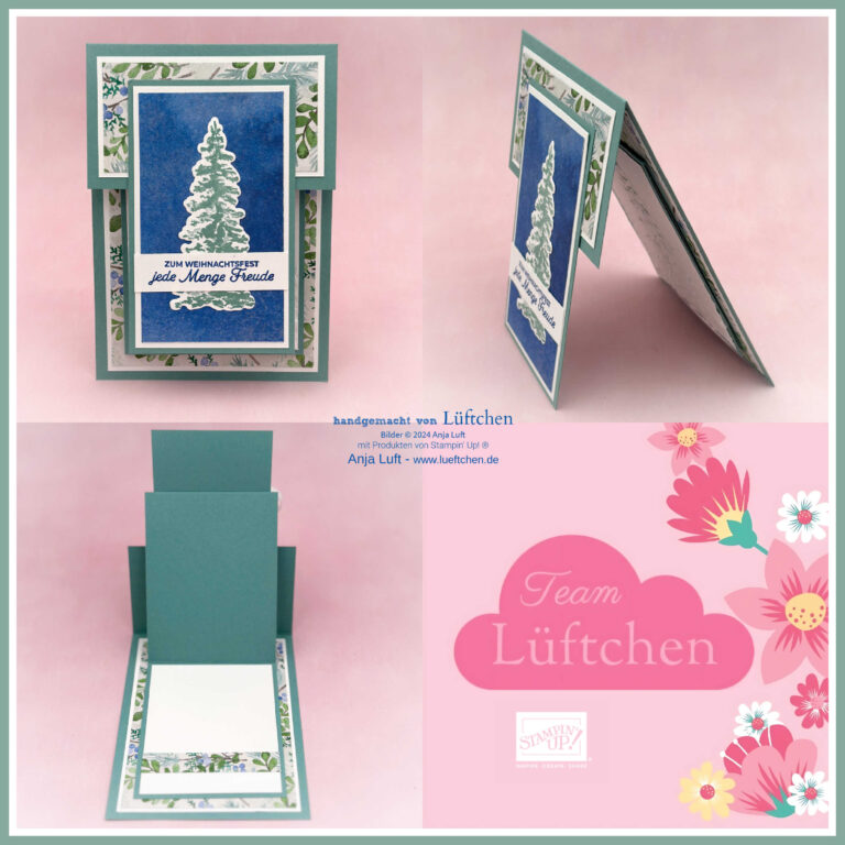 Fun Fold Karte Blog Hop Lüftchen 2024 Tannenbaum