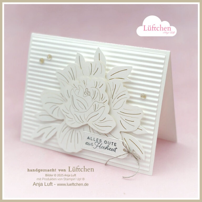 Hochzeitskarte Kreativset Vielen Dank 2025 Stampin' Up! Blog Hop team Lüftchen