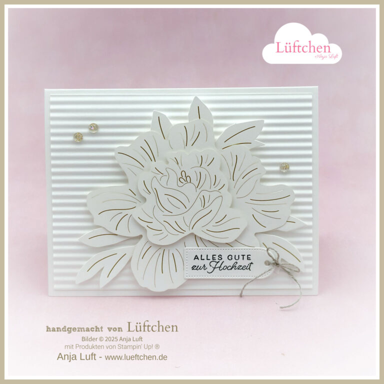 Hochzeitskarte Kreativset Vielen Dank 2025 Stampin' Up! Blog Hop team Lüftchen